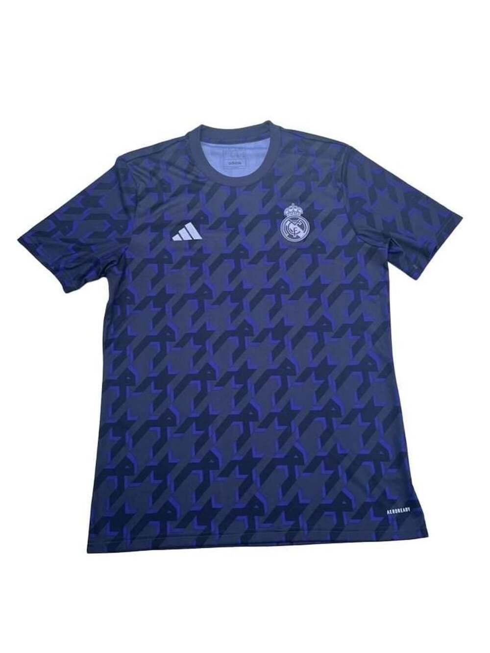 Adidas Real Madrid Pre-Match Soccer Jersey Size L Geometric Blue